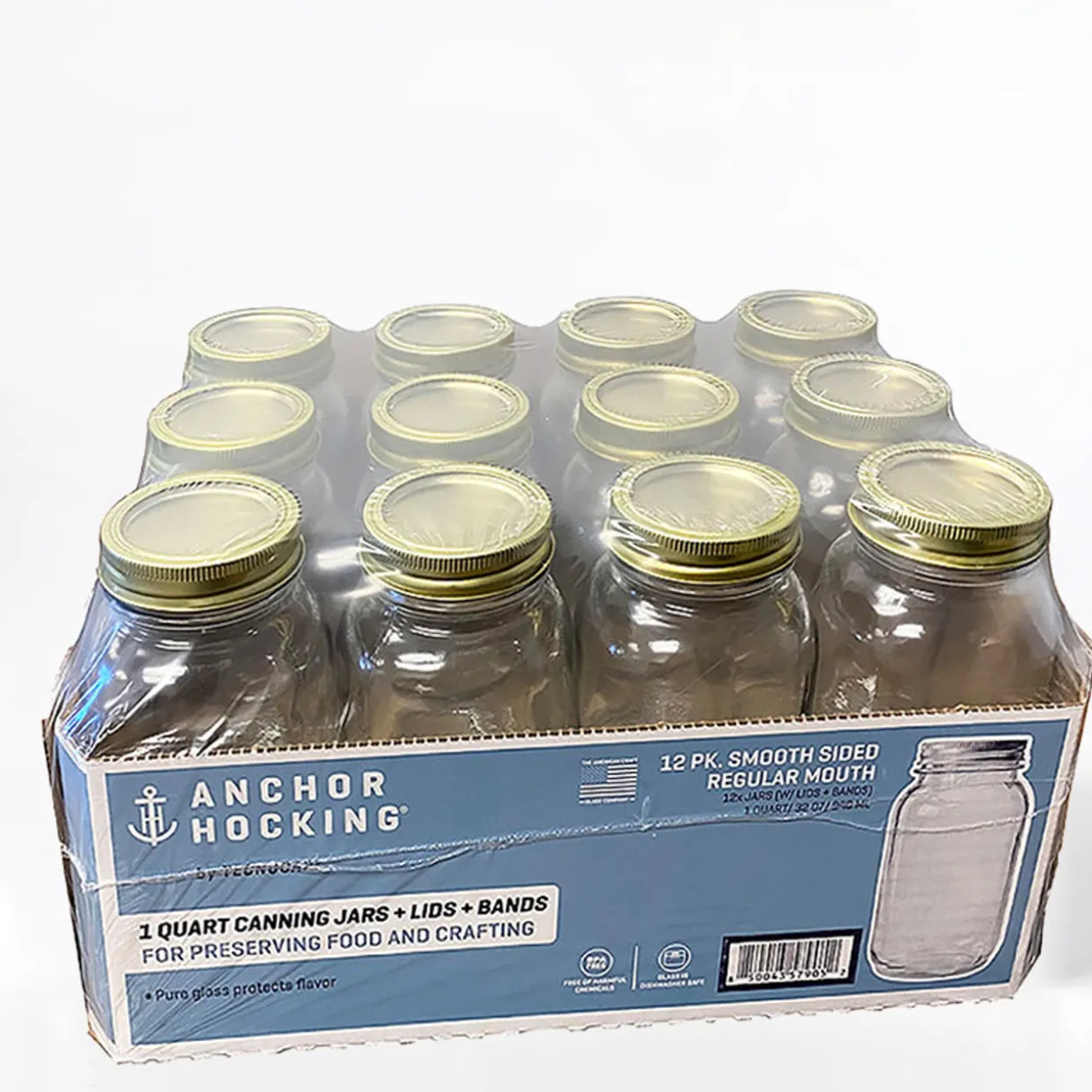 32 Oz Anchor Canning Jar With 2 Piece Lid | 12 Pack