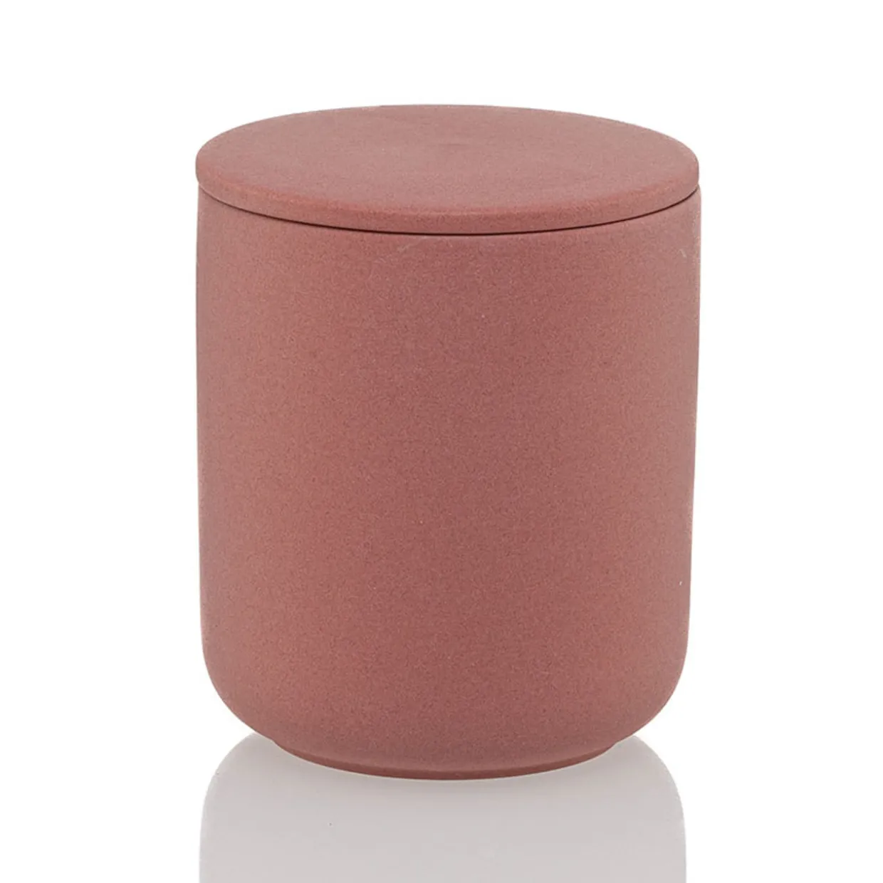 12.7 Oz Rose Pink Jar Store Ceramic Candle Jar With Lid | 16 Pack