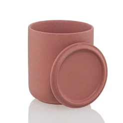 12.7 Oz Rose Pink Jar Store Ceramic Candle Jar With Lid | 16 Pack