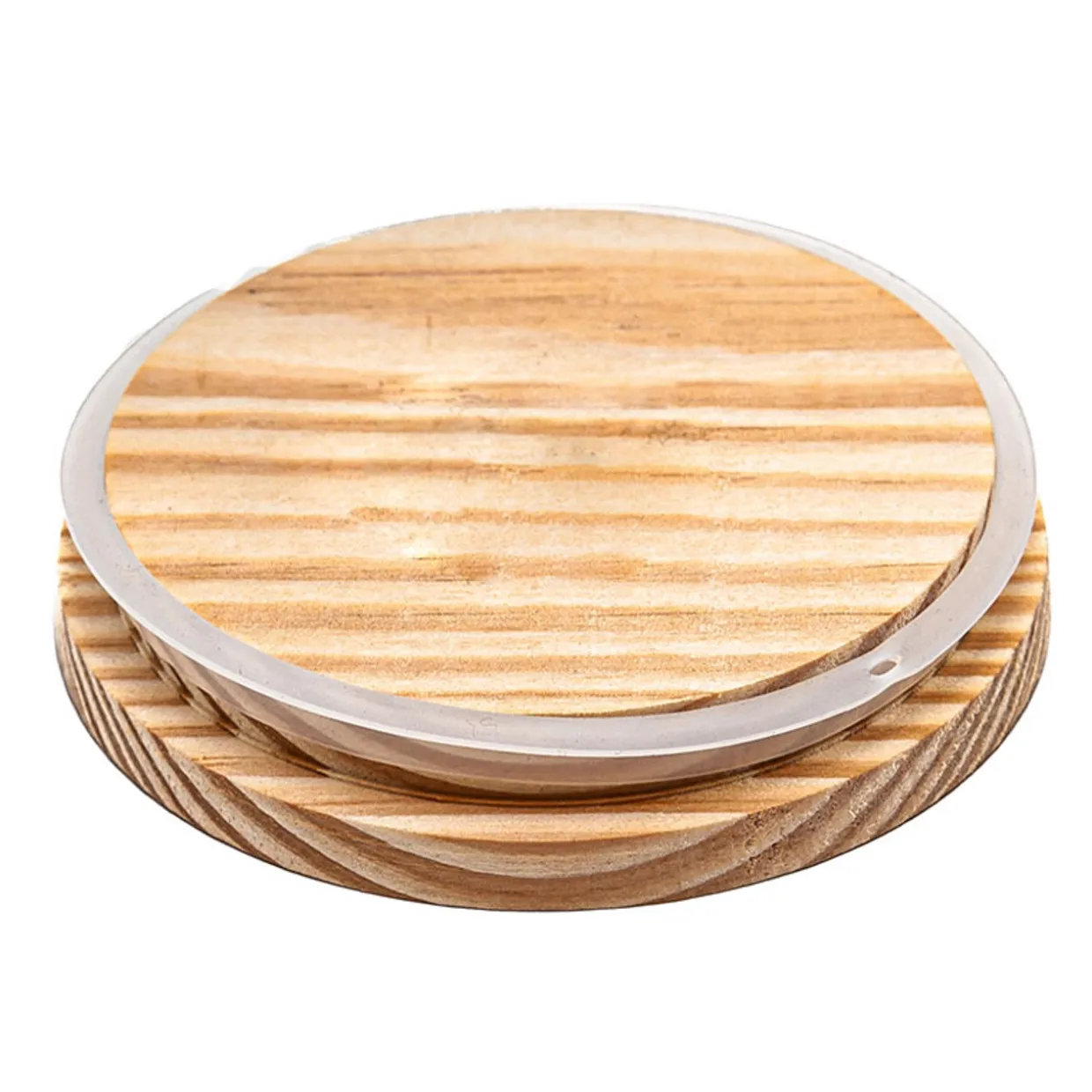 3 Wick Pine Candle Lid 4 Inch | 12 Pack